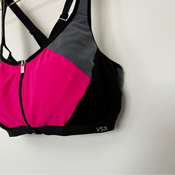 VSX Knockout Front-Close Sports Bra High Impact Color-Block Sports Top Size 38DD - Picture 9 of 9